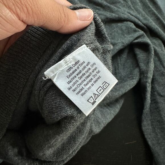 Eddie Bauer Cardiga XXL Button 100% Cotton Outdoors Ruffle Gray Knit Casual NWT - Picture 6 of 9